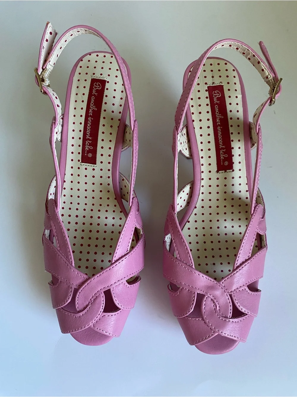 Pink Platform Sandals Size 6.5 Retro Pastel Girly Strappy